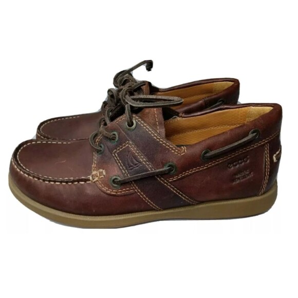 Ecco Leather Boat Shoes Men\'s Size 7 Water Repellent EU 41  Brown